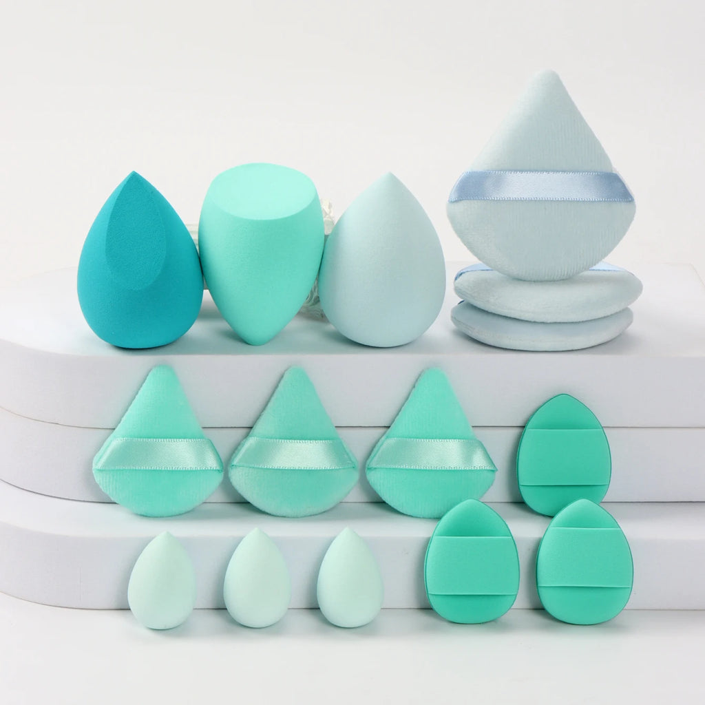 Kit de puffs e esponjas de maquiagem (15 peças)