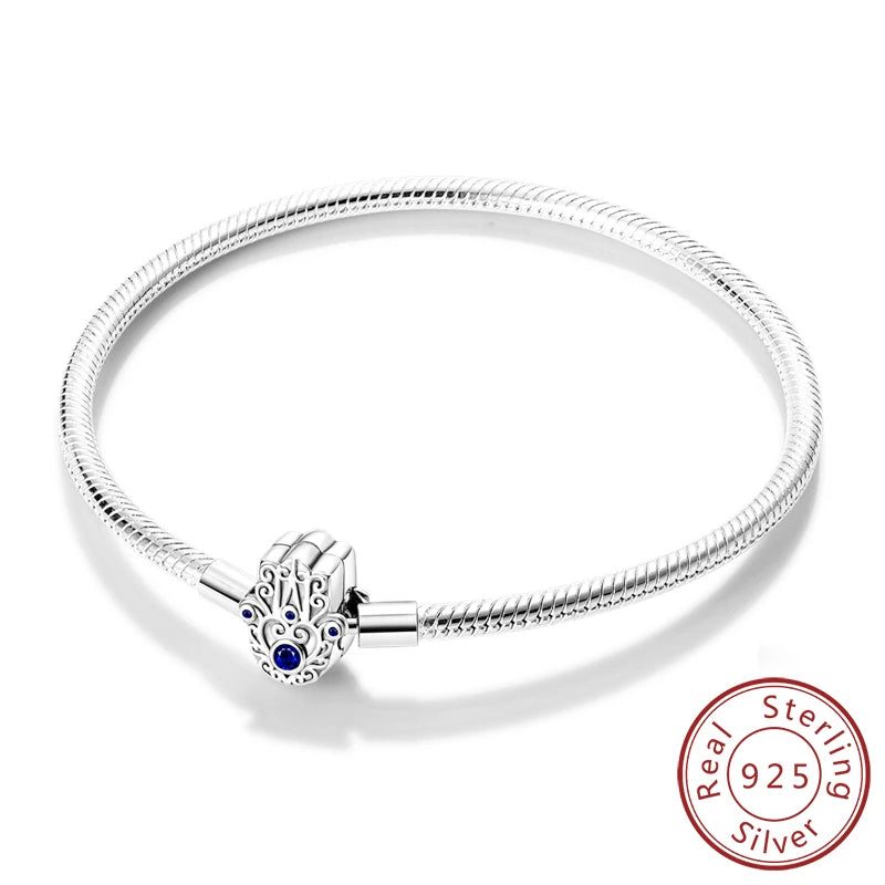 Pulseira de berloques em prata 925 com corações