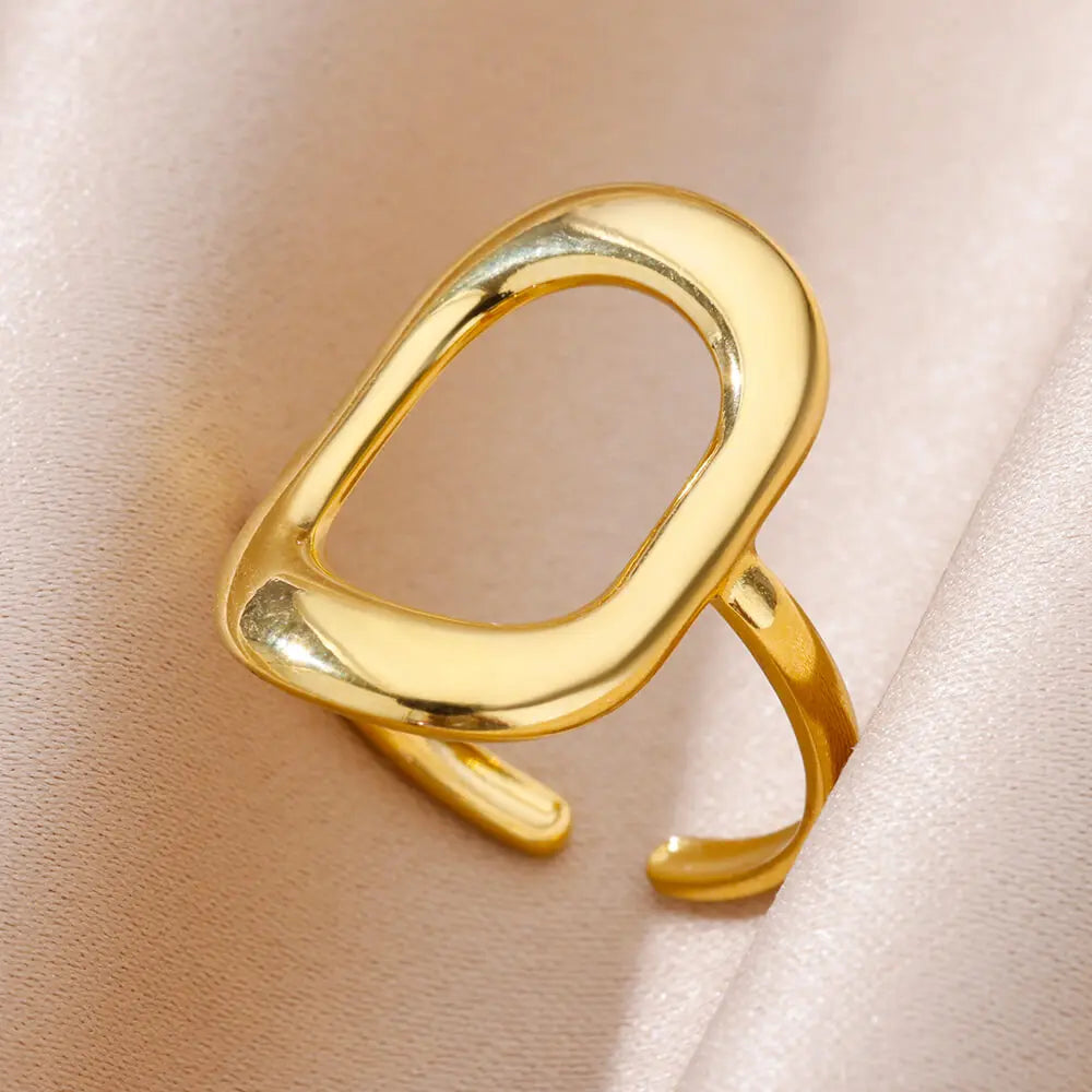 Anel feminino em aço inox 316L dourado