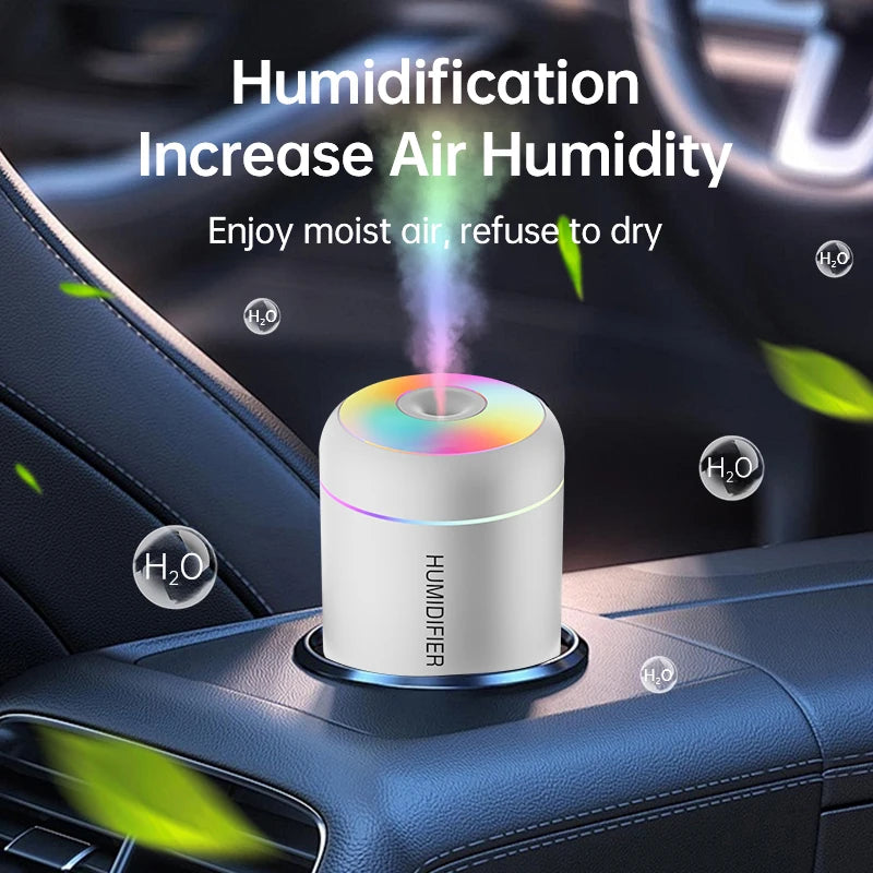 Mini umidificador e difusor de aromas USB 180 ml com luz