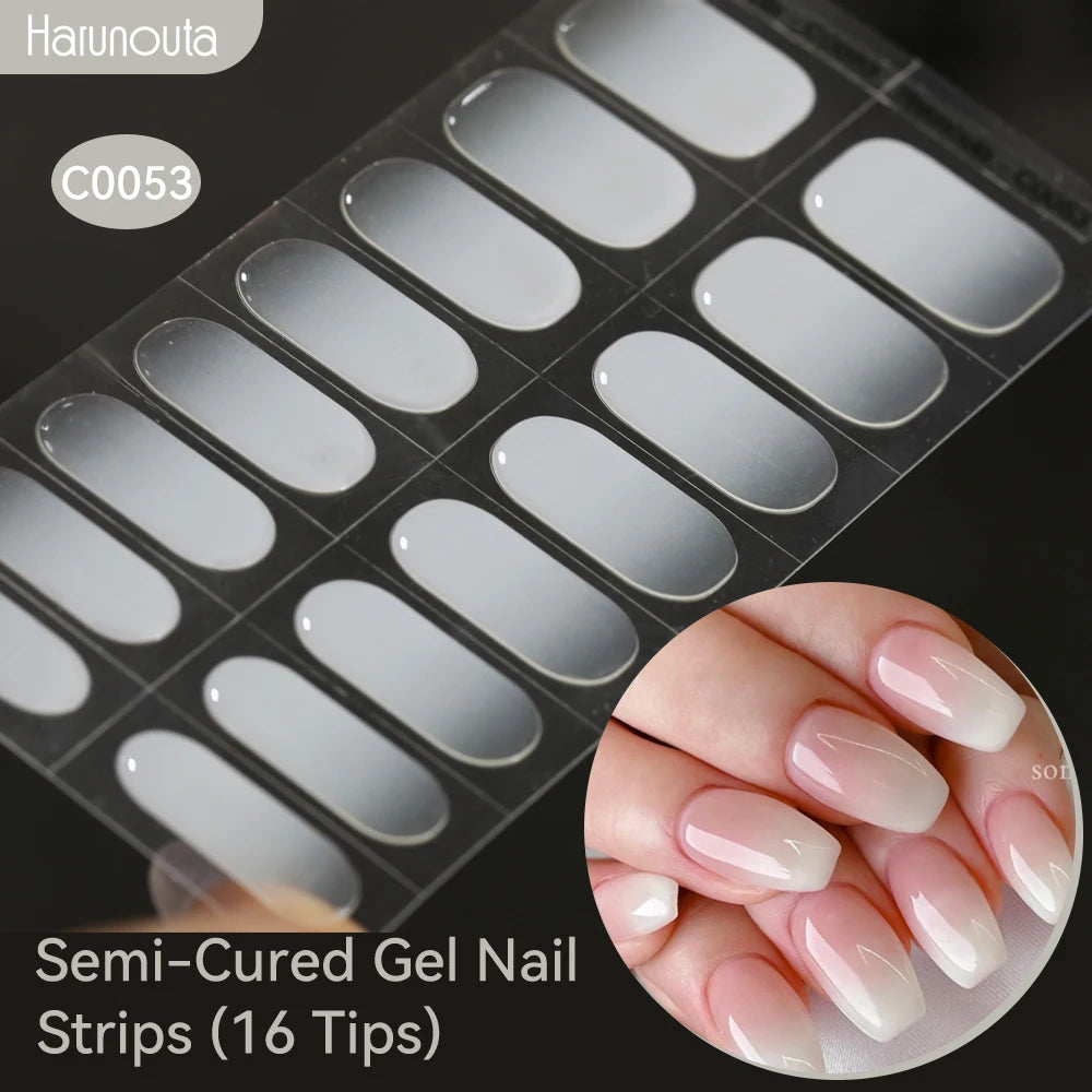 Adesivos de unha em gel semicurado (efeito aurora)