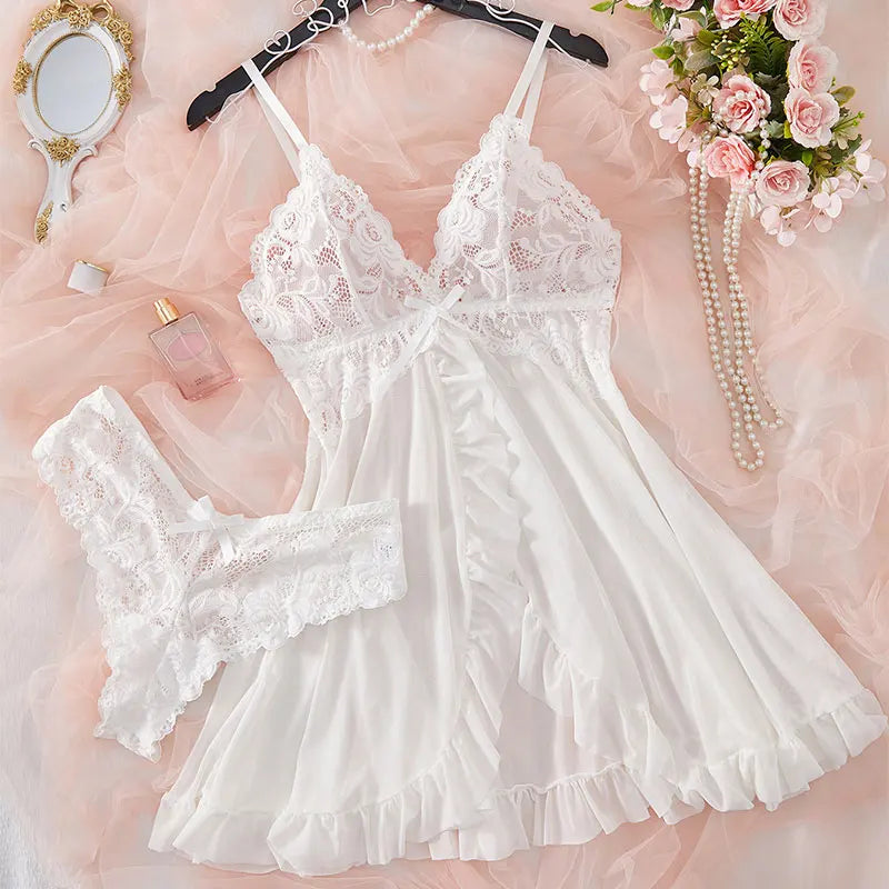 Camisola de renda com conjunto (2 peças)