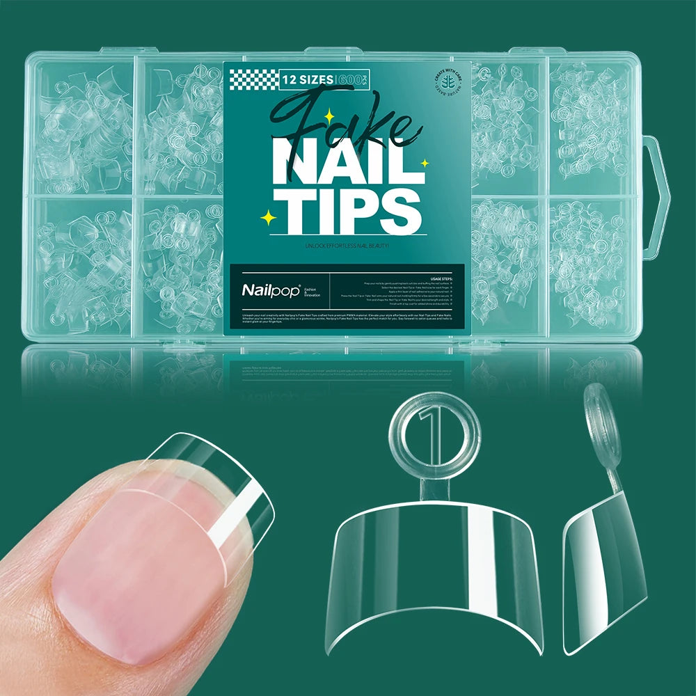 Kit 600 unhas postiças transparentes