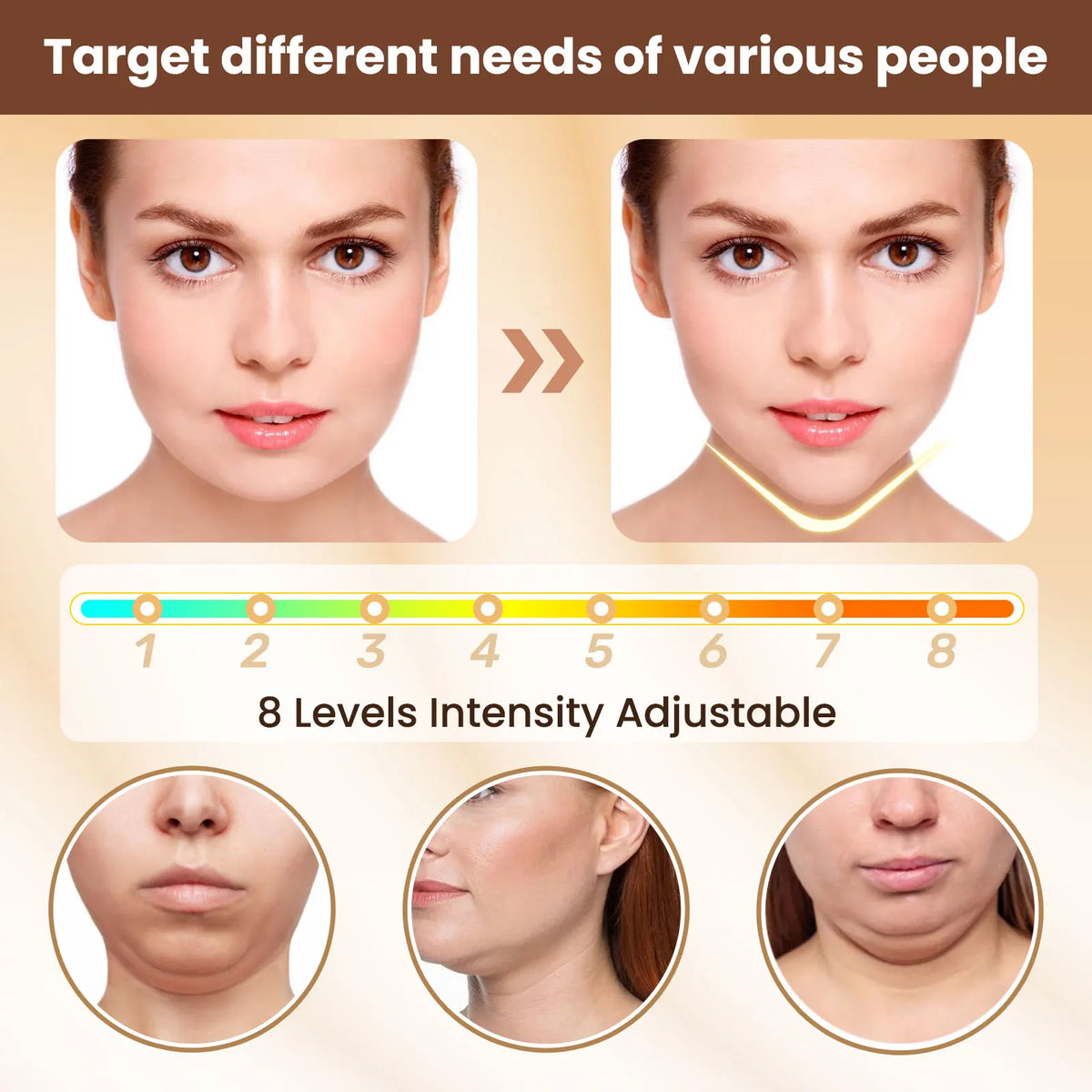 Aparelho elétrico de lifting facial V-Face (6 modos)
