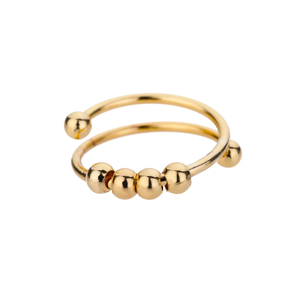 Anel feminino em aço inox 316L dourado