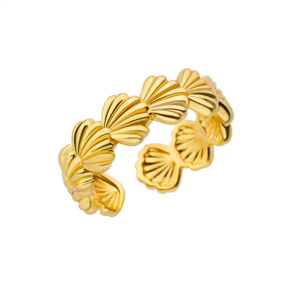 Anel feminino em aço inox 316L dourado