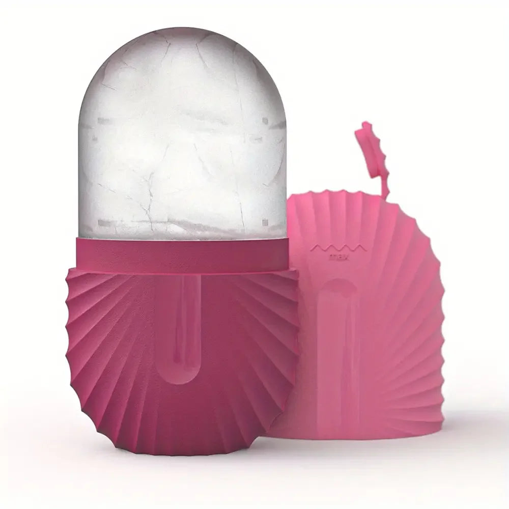 Kit gua sha e rolo de gelo facial em aço inox reutilizável