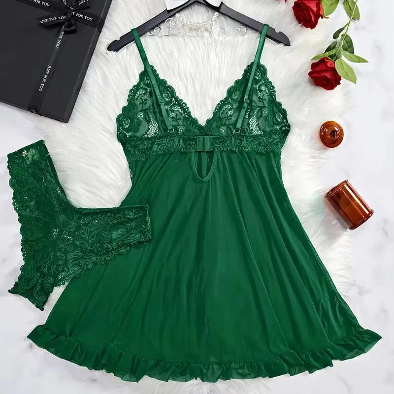 Camisola de renda com conjunto (2 peças)