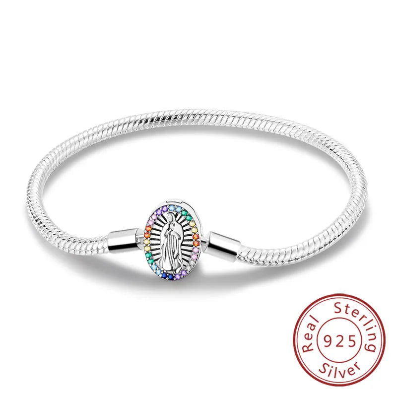 Pulseira de berloques em prata 925 com corações
