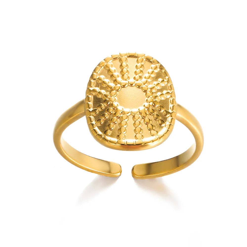 Anel feminino em aço inox 316L dourado