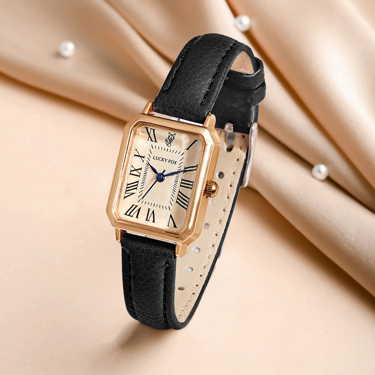 Relógio feminino retrô com pulseira de couro
