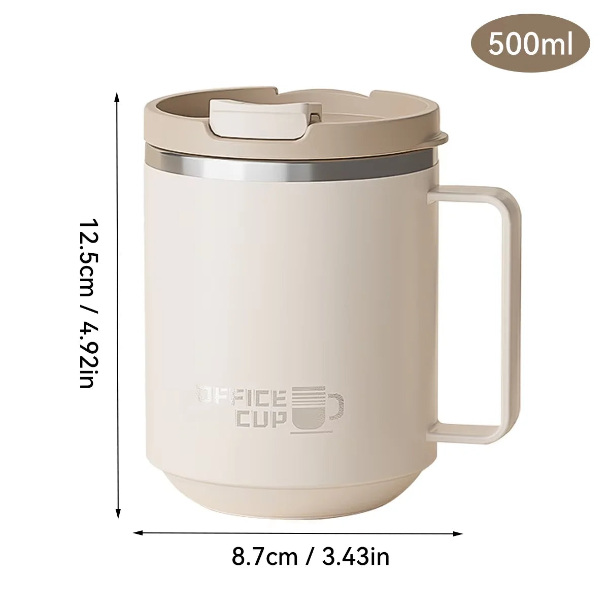 Caneca térmica de aço inox com tampa