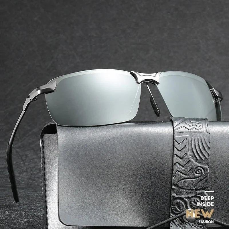 Óculos de sol masculino fotocromático polarizado