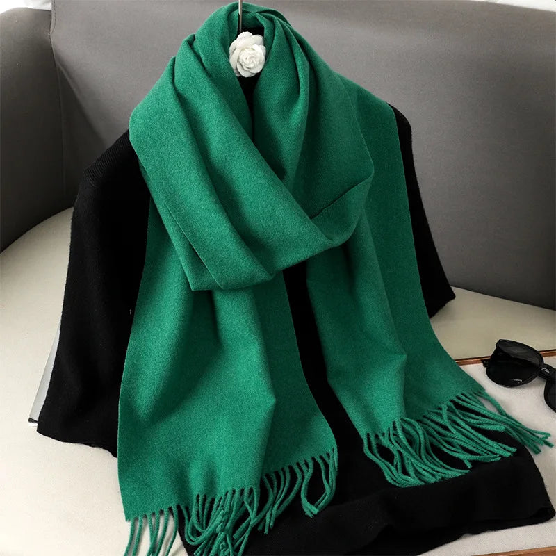 Cachecol pashmina liso com franjas