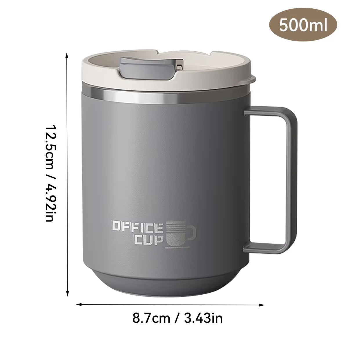 Caneca térmica de aço inox com tampa