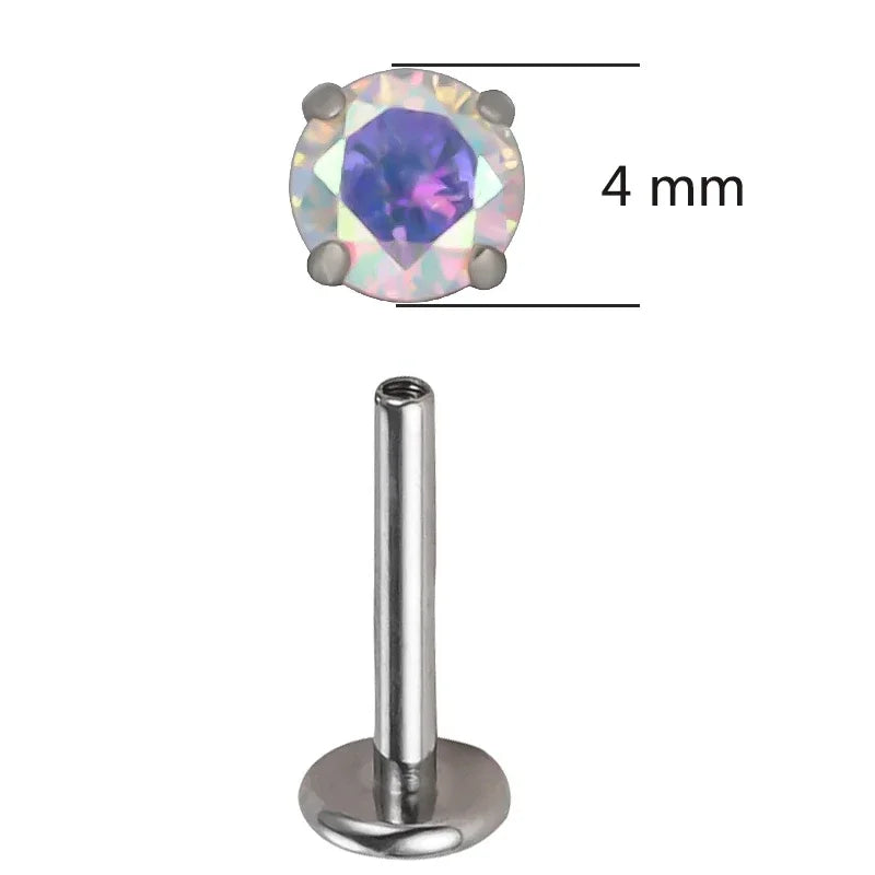 Piercing de titânio com zircônia