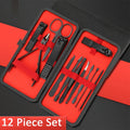 Kit manicure profissional com estojo de couro