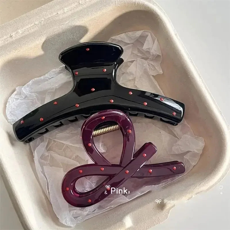 Kit 2 piranhas de cabelo com laço e poá