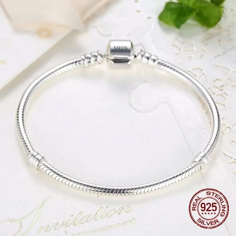 Pulseira de prata 925 estilo cobrinha