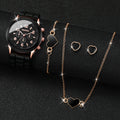 Kit relógio feminino com pulseiras e acessórios