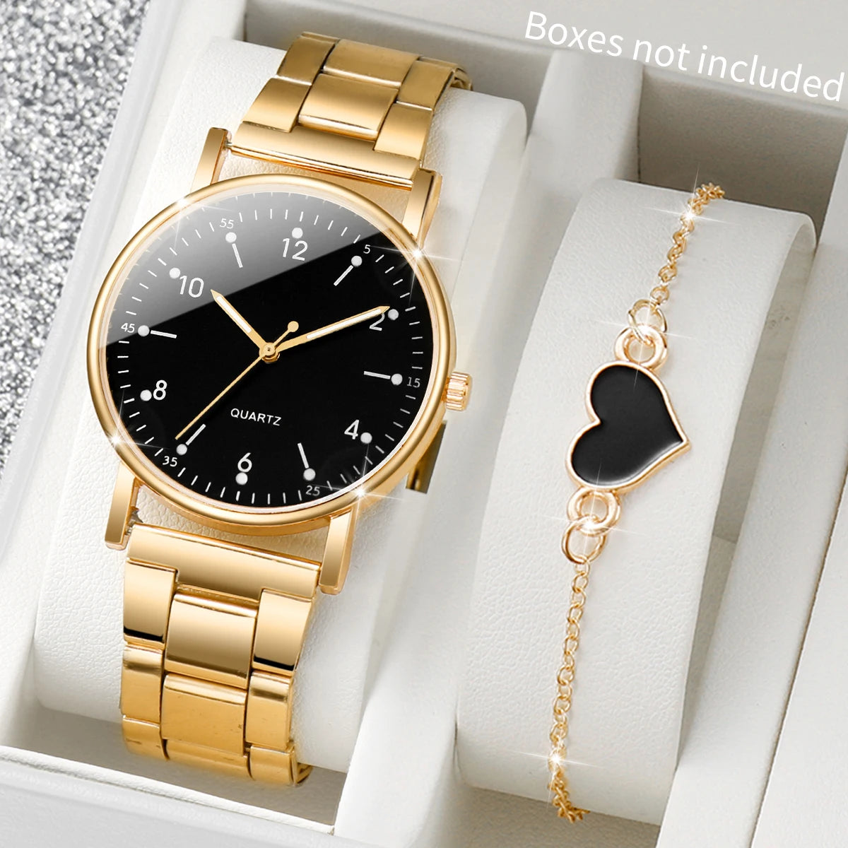 Kit relógio feminino e pulseiras (2 ou 4 peças)