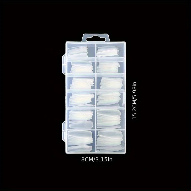Kit 120 unhas postiças transparentes (12 tamanhos)