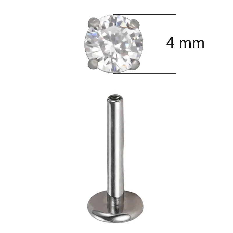 Piercing de titânio com zircônia