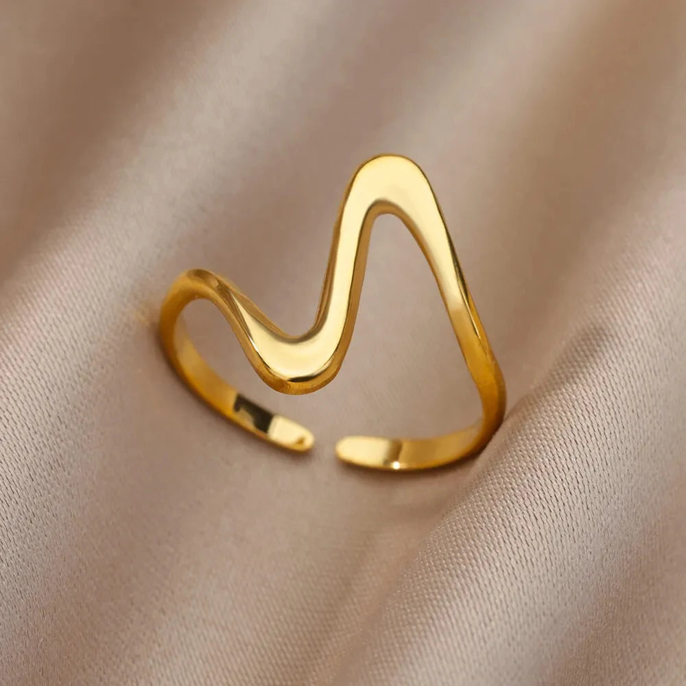 Anel feminino em aço inox 316L dourado