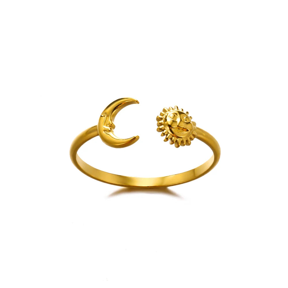 Anel feminino em aço inox 316L dourado