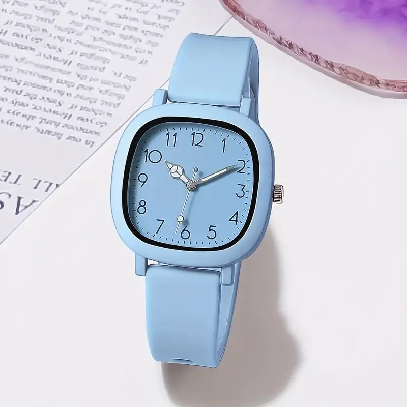Relógio feminino com pulseira de silicone