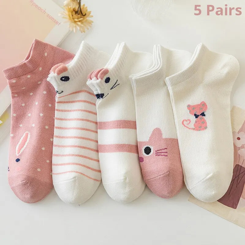 Kit de meias curtas de gatinho (5 a 20 pares)