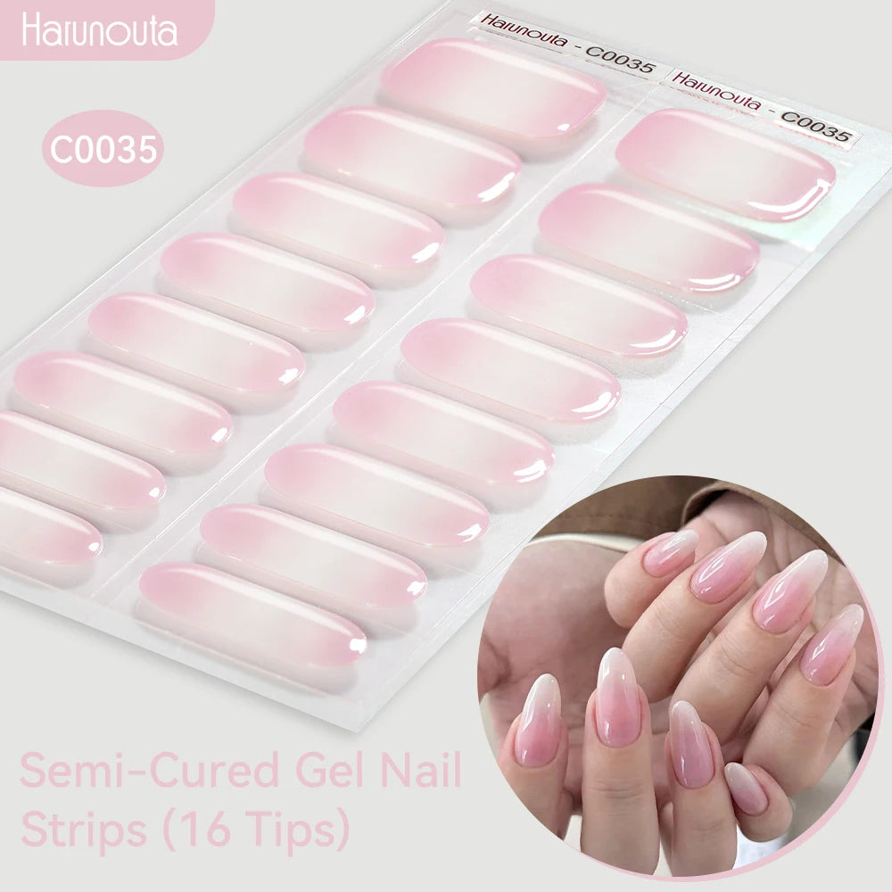 Adesivos de unha em gel semicurado (efeito aurora)