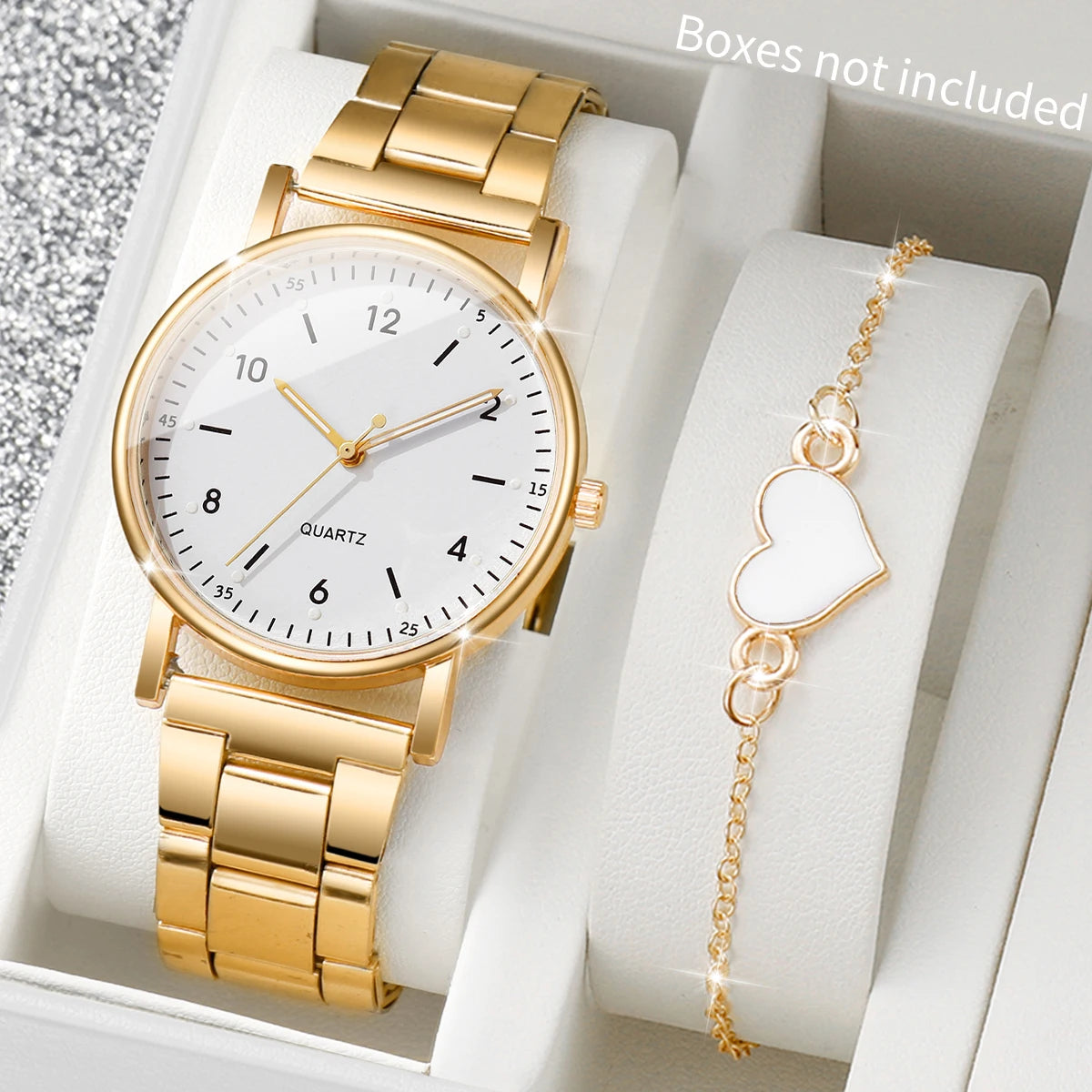 Kit relógio feminino e pulseiras (2 ou 4 peças)