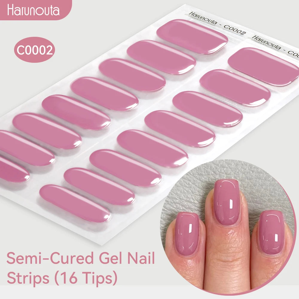 Adesivos de unha em gel semicurado (efeito aurora)