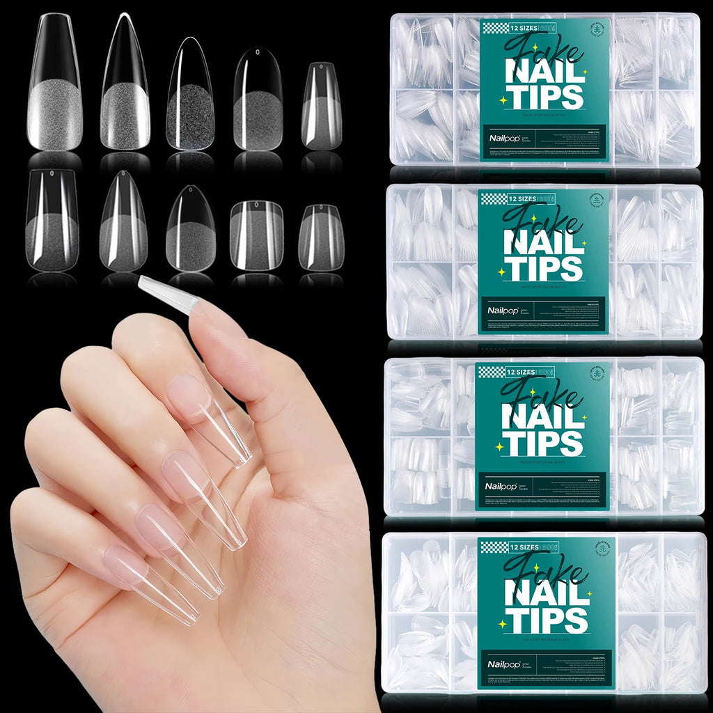 Kit 600 unhas postiças transparentes