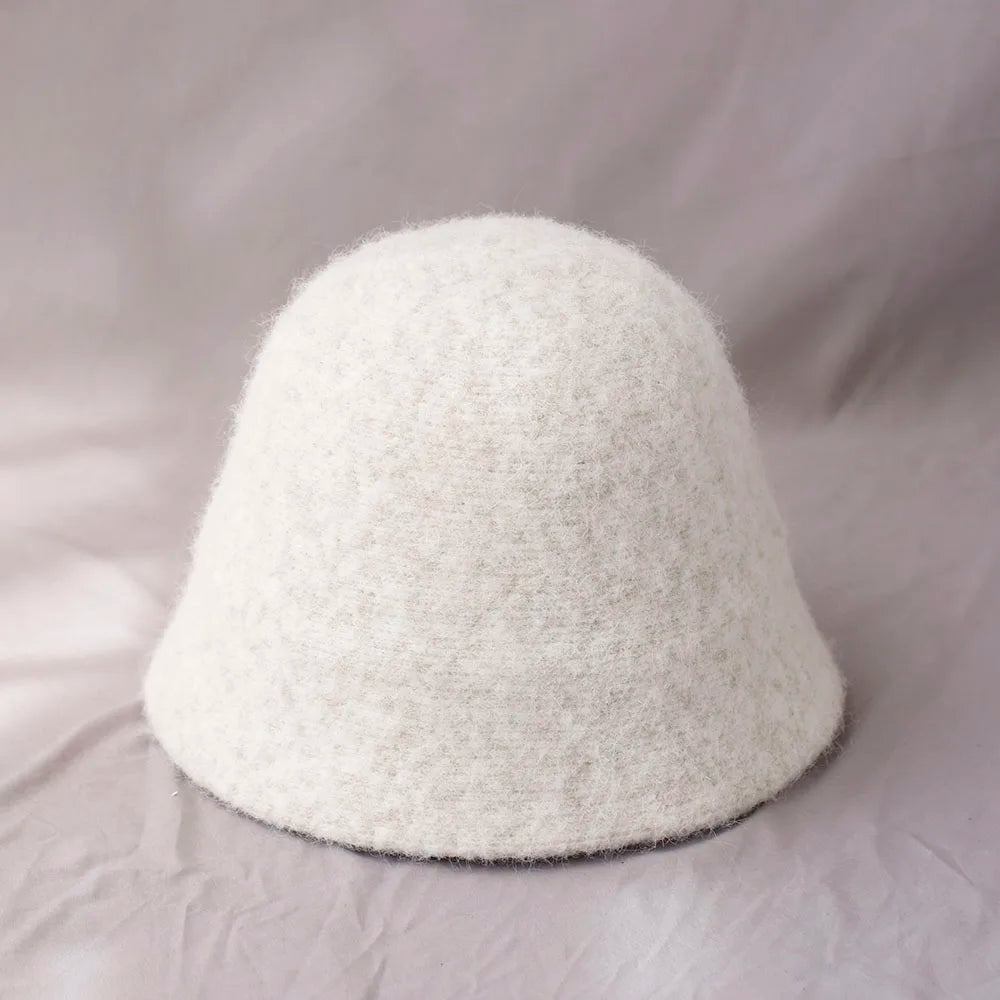 Chapéu bucket feminino de lã