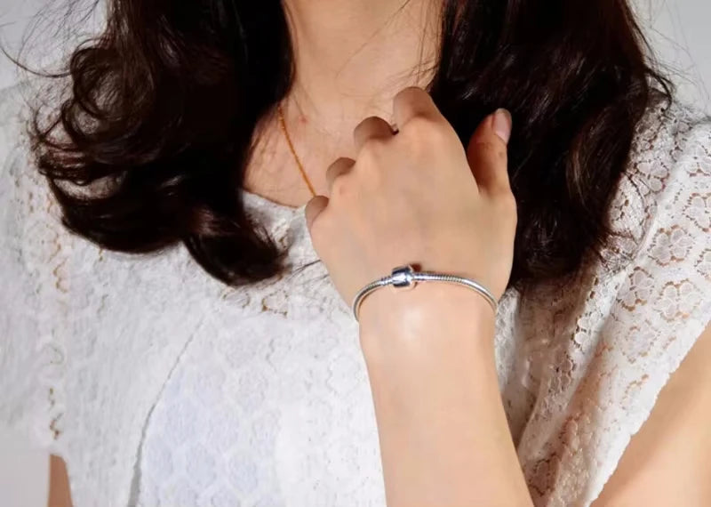 Pulseira de prata 925 estilo cobrinha