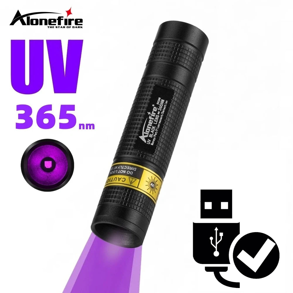 Lanterna UV 365 nm recarregável