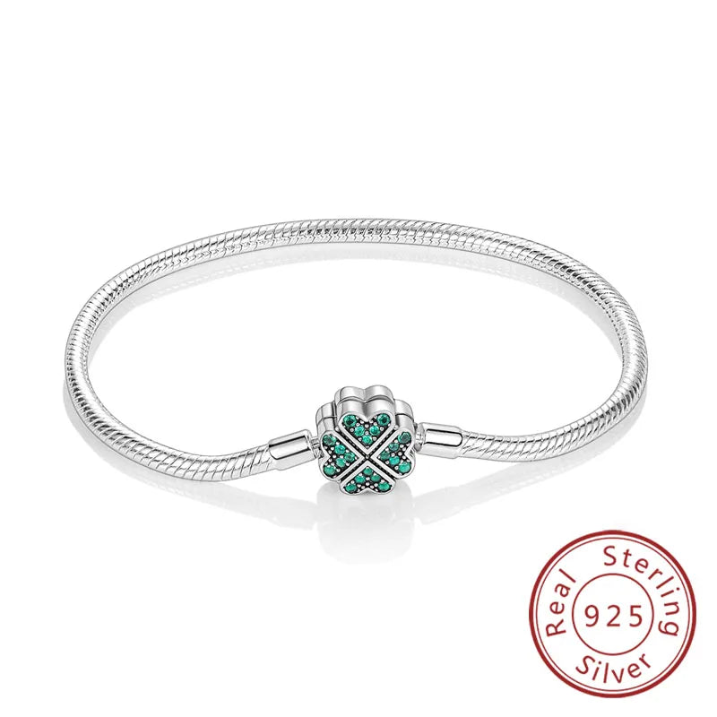 Pulseira de berloques em prata 925 com corações