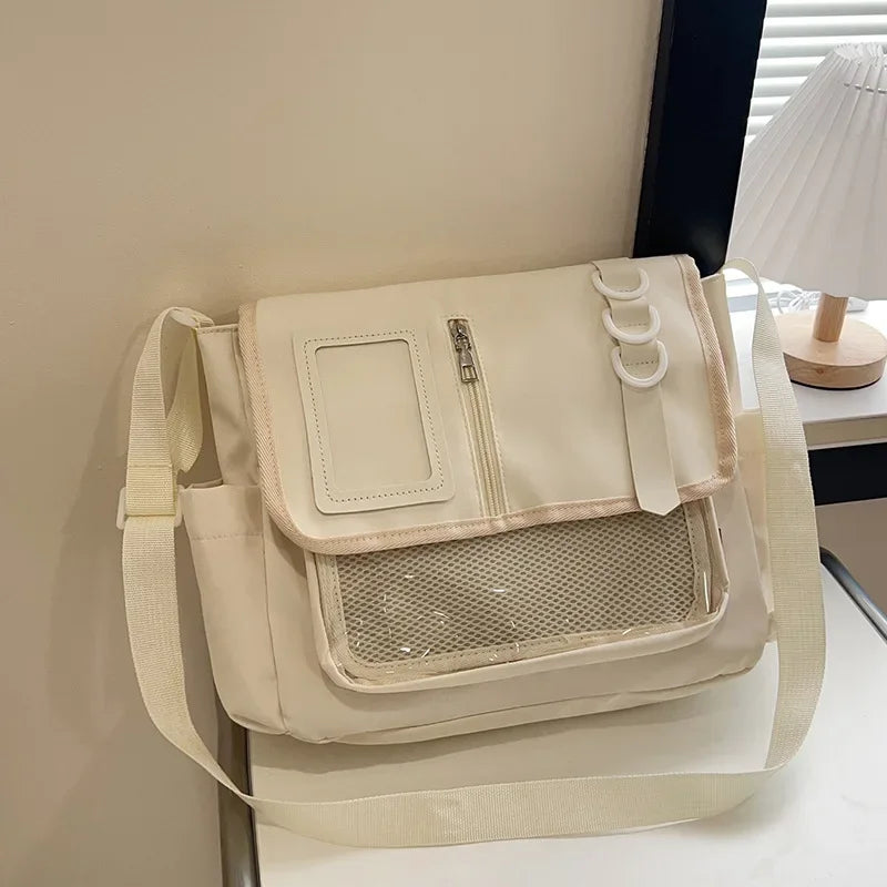 Bolsa transversal Y2K com janela transparente