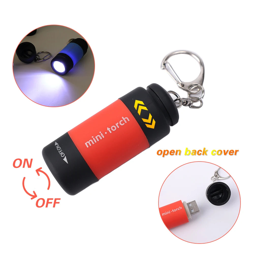 Mini lanterna LED chaveiro à prova d'água