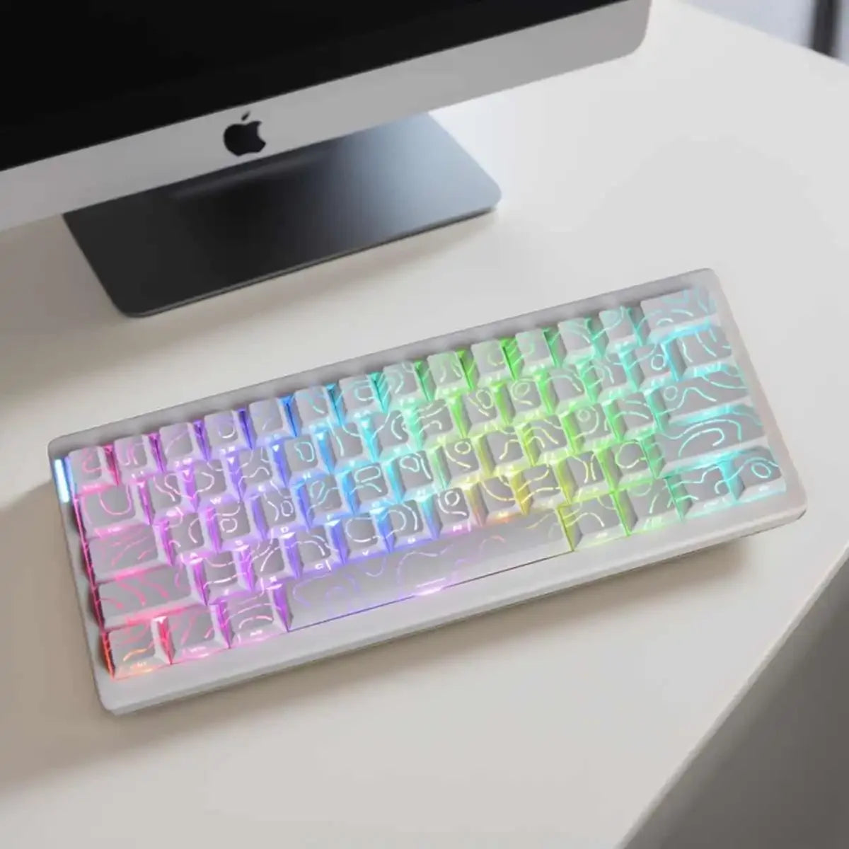 Kit de keycaps PBT com brilho lateral