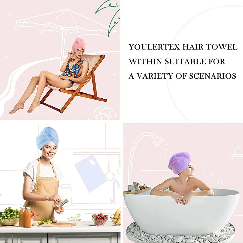 Toalha turbante de microfibra para secar o cabelo