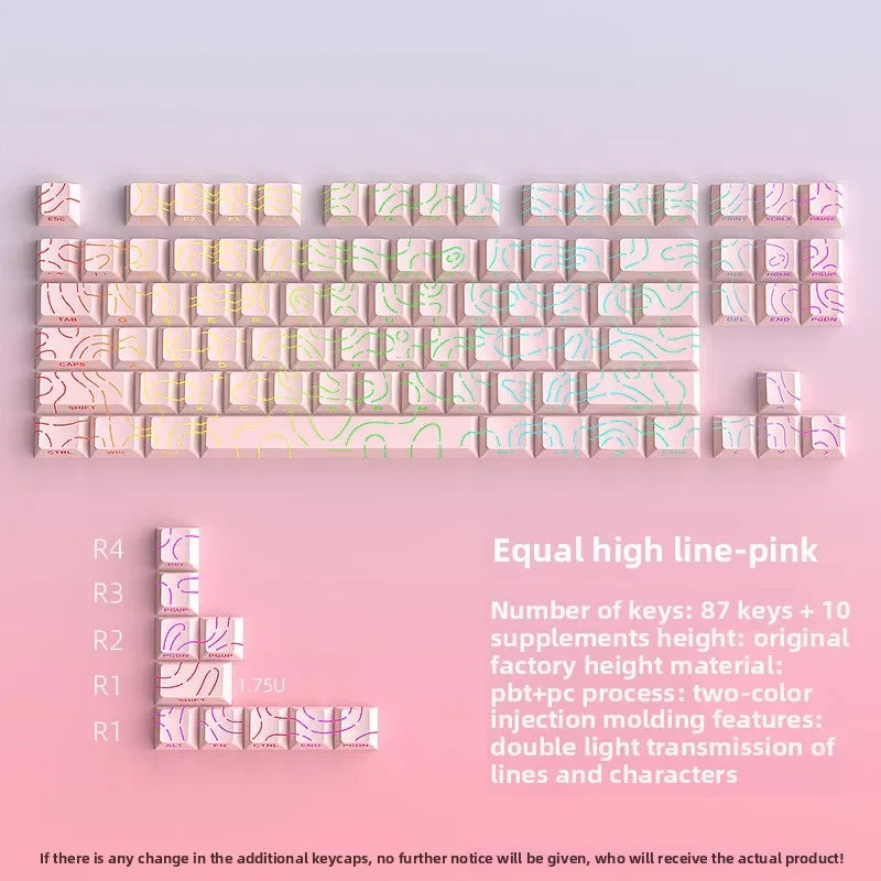 Kit de keycaps PBT para teclado mecânico
