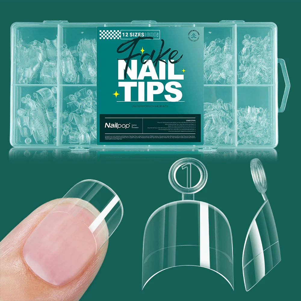 Kit 600 unhas postiças transparentes
