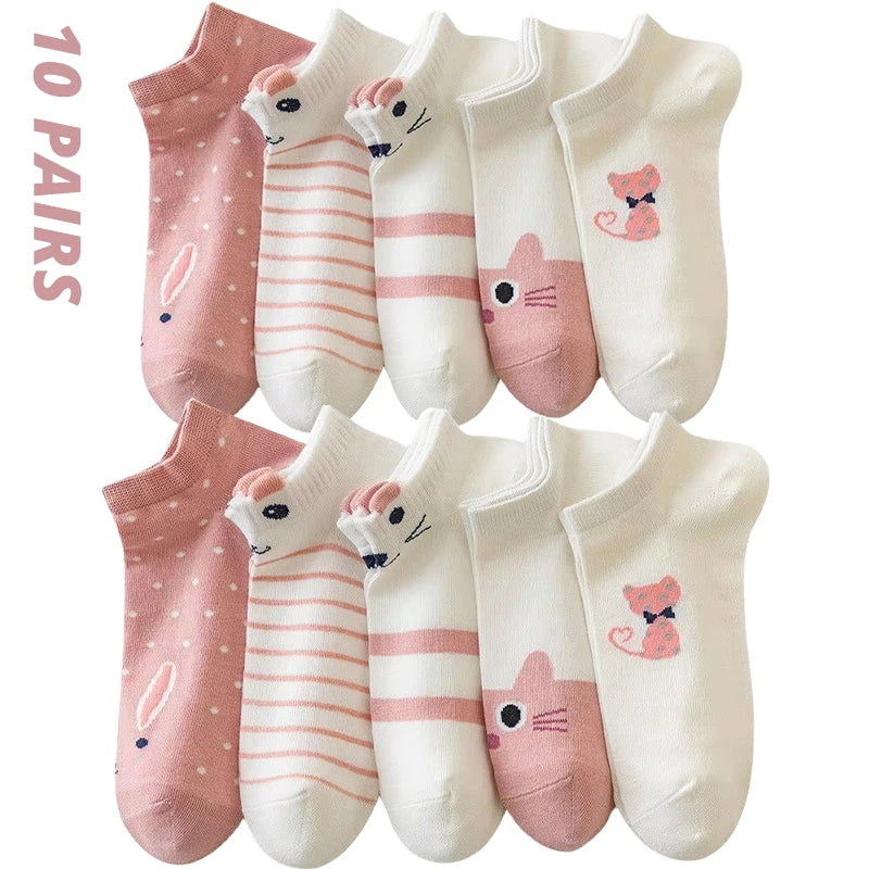 Kit de meias curtas de gatinho (5 a 20 pares)