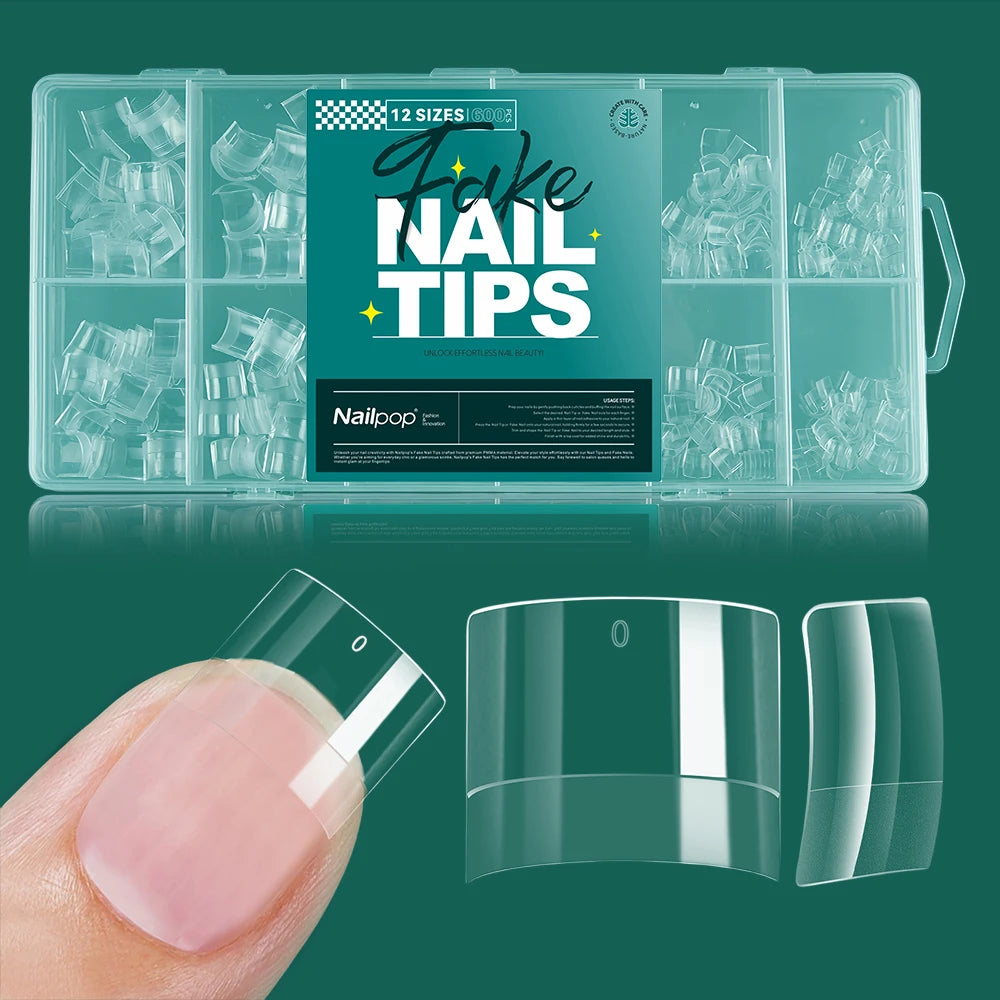 Kit 600 unhas postiças transparentes