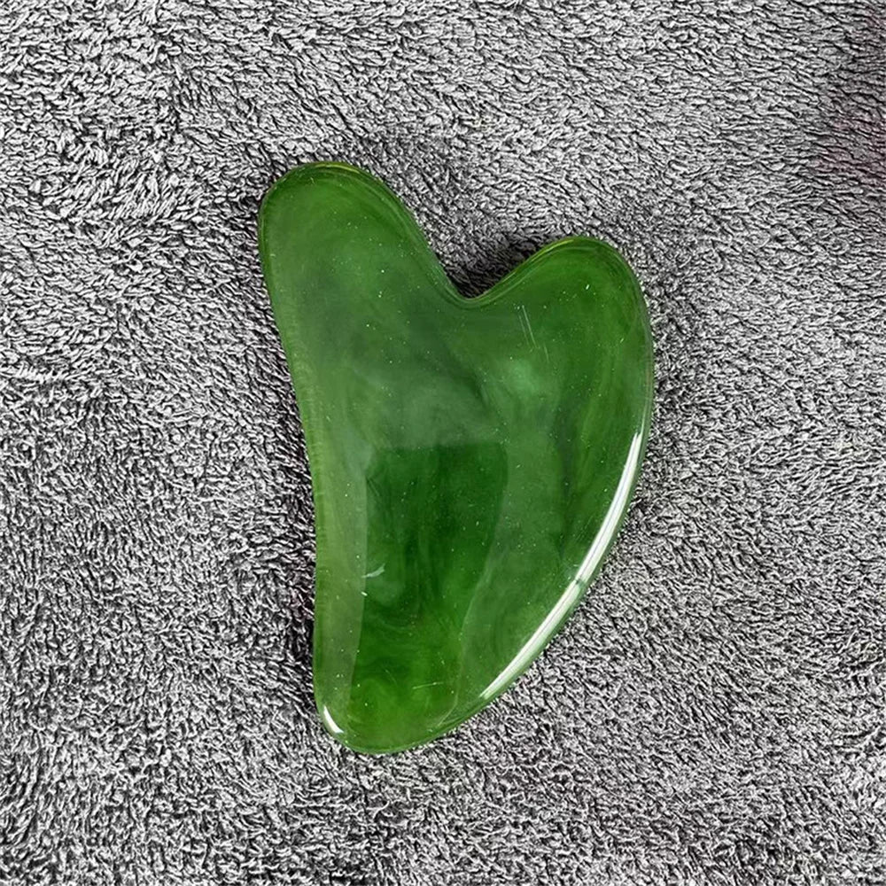 Placa gua sha de cera de abelha e pedra