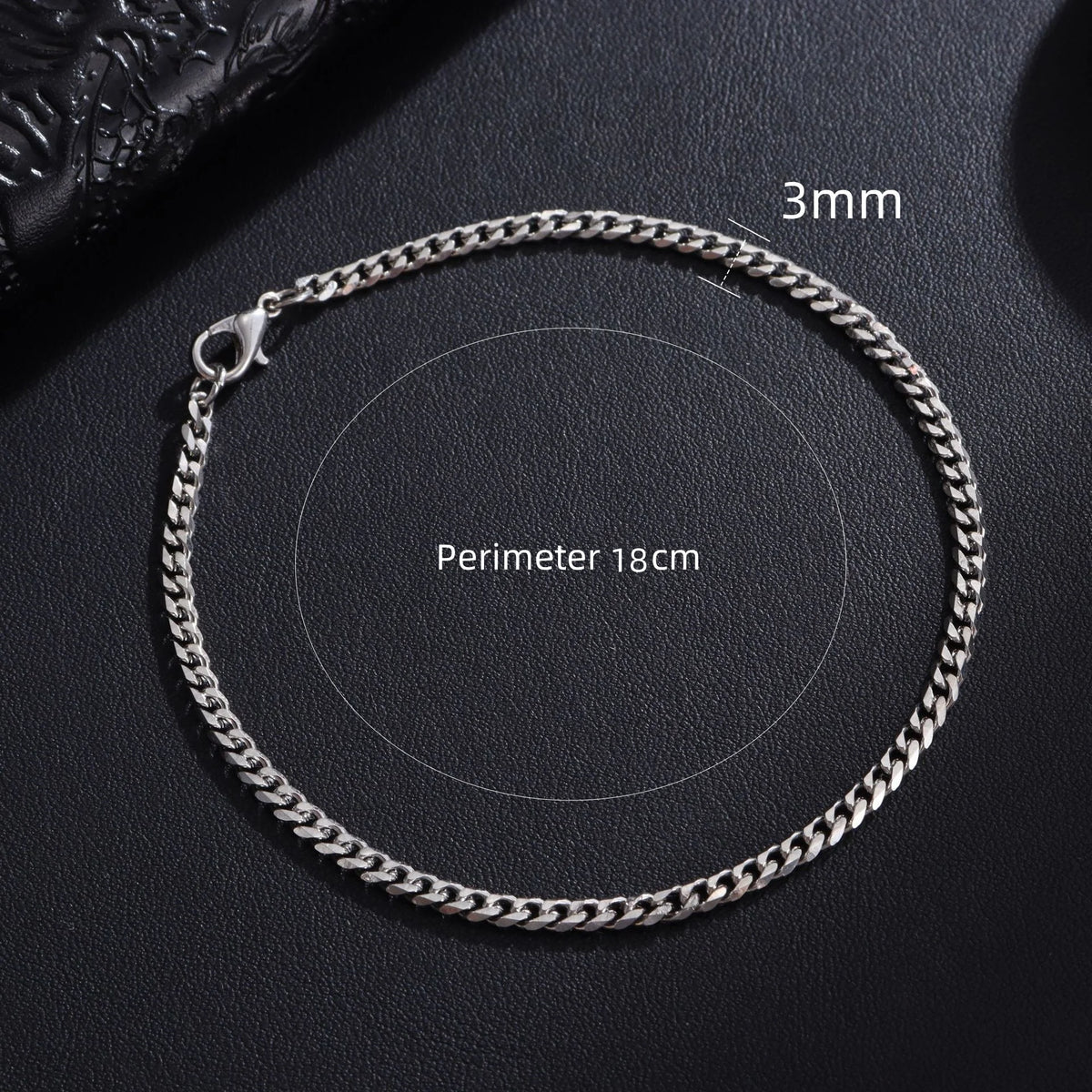 Pulseira masculina corrente cubana de aço inox