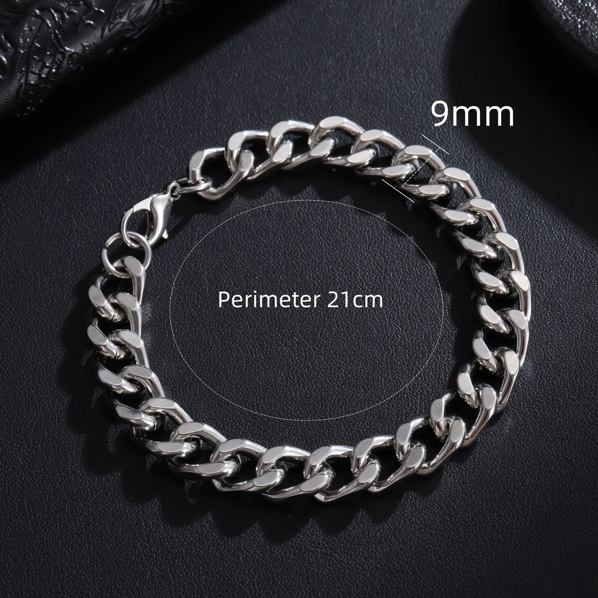 Pulseira masculina corrente cubana de aço inox